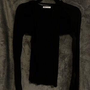 Layered Black Long Sleeve Tee from Zara